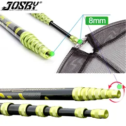 Boat Fishing Rods JOSBY Lightweight Telescopic Carbon Fiber Landing Net Fish Extending Pole 40M 30M 21M Carp Tackle Fly Hand Dip 231202