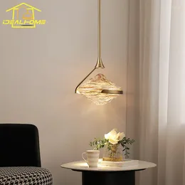 Pendant Lamps Italian Designer Luxury Gold Lustre Pedant Lights Chrome Glass Kitchen Island Light Fixtures Restaurant Bedside Living Room
