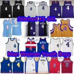 Custom S-6XL Trowback 1993-99 Basquete 4 Chriswebber Jersey Classic Vintage Red 2Webber Jerseys Black Purple White Brandable Sports Sports Retro