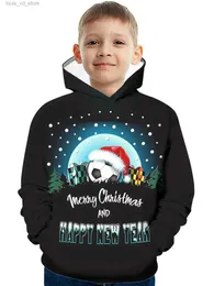 Hoodies Moletons Natal Futebol Impressão Kid Hoodie Natal Feliz Ano Novo Padrão Pulôver Casual Manga Longa Top Boy Roupas Primavera Outono T231202