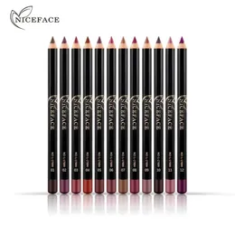 Lip Pencils NICEFACE 12 Colors Lip Liner Pen Waterproof Smooth Colorful Silk Smooth Lipstick Pen Pencil Long Lasting Pigments Lip Makeup 231201