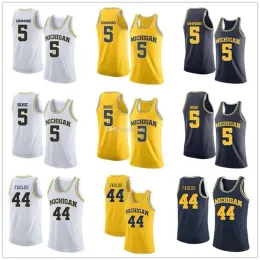 Nikivip Michigan Woerines College Jaaron Simmons Jalen Rose # 5 Jaron Faulds # 44 Maglie da basket Uomo Ed Personalizzato Qualsiasi numero Nome