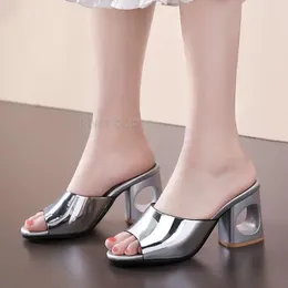Slippers Open Toe Women's Shoes Korean Version Of The Word Female Thick Heel Sandals And Fish Mouth Women