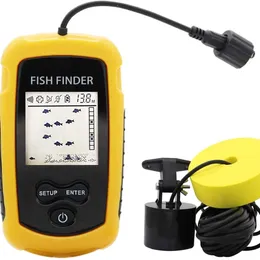 Fish Finder Alarme 100M Portátil Sonar Fish Finders 45 graus Sonar Cobertura Echo Sounder Transdutor de Alarme Lago Mar Pesca 231201