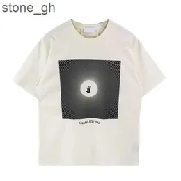 Rhude T-shirt da uomo Uomo Donna Vintage Tessuto pesante Rhude Box Prospettiva Tee Leggermente allentato Top Multicolor Logo Bella T-shirt lavata 4 VT6S