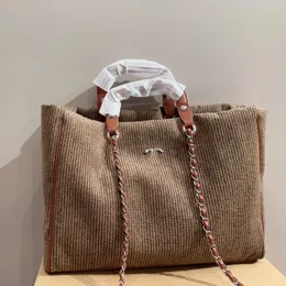 Trend Kobiety na dużą pojemność torba Tweed Quild Luksusowa torebka Crossbody Bag na ramię Regulowana torba łańcucha Pchatworka Pochette walizka 40 cm