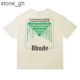 Rhude Men's T-shirts Men Women Vintage Heavy Fabric Rhude Box Perspective Tee Slightly Loose Tops Multicolor Logo Nice Washed T-shirt 2 6MQE