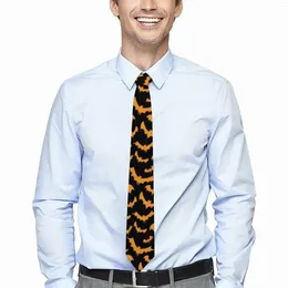 Bow Ties Orange fladdermöss tryck slips rolig halloween bröllop hals vuxen cool mode slips tillbehör kvalitet design krage