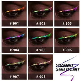 Göz farı/astar kombinasyonu charmacy duochrome parıltılı sıvı eyeliner su geçirmez uzun ömürlü ultra ince uç lekeli göz astarı makyajı kadınlar için 231202