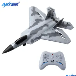 Aereo elettrico/Rc Rc elettrico Fx922 Aereo 2 4G 2Ch 4Ch Aereo telecomandato F 22 Raptor Fighter Epp Schiuma Aliante Giocattoli per ragazzi 23 Dhhux