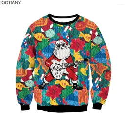 Men's Sweaters IOOTIANY 2023 Party Birthday Gift Christmas Pullover Ugly Sweatshirt 3D Fun Print Festive Jacket