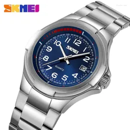 Wristwatches SKMEI Fashion Men's Watches For Mens Luxury Stainless Steel Strap Waterproof Time Date Reloj Para Hombre