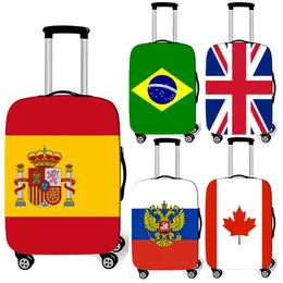 Bagdelar Tillbehör Saudiarabien / Spanien / Frankrike National Flag Print Bagage Cover Travel Accessories Anti-dust resväska Skydd Elastisk täckning 231201