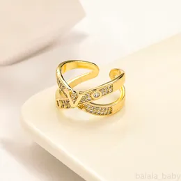 Luxe sieraden ontwerper ringen voor vrouwen brief vergulde diamanten ring verlovingsring liefde ring huwelijksfeest cadeau