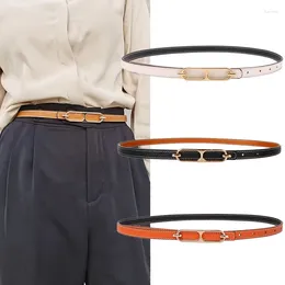 Belts PU Leather Belt For Women Double-sided Adjustable Thin Luxury Designer Brand Waist Lady Jeans Dress Waistband