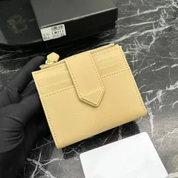 Mode Luxur Designer Herr Metal Cardholders Keychain Lady Pink Coin Purse Key Wallet Triangle Saffiano Passport Card Holder med Box Leather Women Wallet
