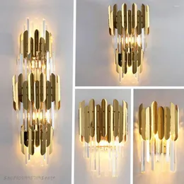Wall Lamp Modern Luxury Gold Crystal LED For Living Room Bedroom Decoration Home Indoor Lighting Sets Fixtures