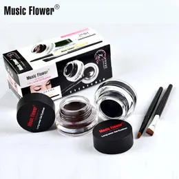 Eye Shadow/Liner Combination Music Flower 2 in 1 Coffee Black Gel Cream Eyeliner Make Up Waterproof Cosmetics Set Eye Liner Brushes Makeup Eye Cosmetics 231202