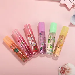 Lip Gloss Hydrating 6 Colors Roll-on Fruit Essence Oil Moisturizing Mirror Transparent Lipstick Primer Makeup