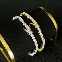 Hot Selling Tennis Chains Necklace Choker Jewelry Iced Out Diamond 18k Gold Plated Bracelet