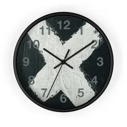 X markerar tiden väggklocka, modern klocka för kontorsdekor