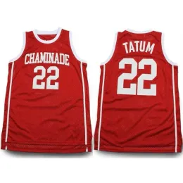 Nikivip Chaminade College Preparatory School Jayson Tatum #22 Maglia da basket retrò rossa Maglia da uomo con nome numero personalizzato Ed