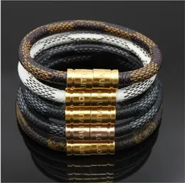 whole Fashion Leather Bangles Bracelets Stainless Steel Magnetic Bracelet Men Jewelry Vintage Charms Bracelet Homme Female Jew8426933