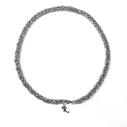 RAF Handmade Chain R حرف Silver Titanium Steel Neckleace Bracelet Tide Tide Men and Women Fashion Hip-Hop All-Match Jewelry263f