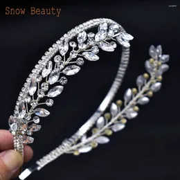 헤어 클립 DZ056 Crystal Woman 머리 장식 웨딩 액세서리 미인 대회 머리 장식 신부 Tiara Rhinestone Bridal Headband Head Hoop