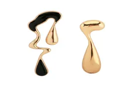 SRCOI Asymmetrische Metall Geometrische Emaille Halloween Ohrringe Retro Punk Weibliche Unregelmäßige Lange Gold Farbe Frauen9520845