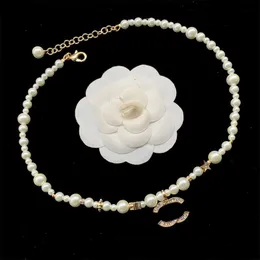 Designer Pendant Necklaces Women Luxury Jewelry Fashion Pearl Rhinestone Necklace