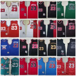 MVP Man 23 Michael Basketball Jersey All Star MJ Mike Mitchell i Ness Sport koszule podzielone połowę najwyższej jakości retro czerwono -biały czarny t