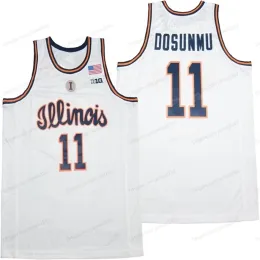 Nikivip Ayo Dosunmu Illinois와 싸우고 Illini College 농구 저지 남자 모두 Ed White Top Quality Size S-XXXL