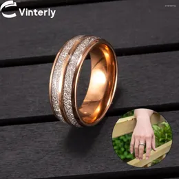 Wedding Rings Vinterly Anti-scratch Tungsten Carbide For Women Men Rose 8mm Wide Finger Engagement Minimalist Jewelry Waterproof