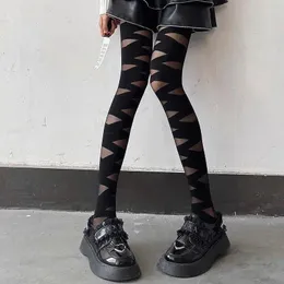 Articoli per feste Goth Lolita Cosplay Design della fasciatura Collant in morbido velluto Donne Sexy Cinturino incrociato Calze inferiori Costumi Punk JK Ragazza carina