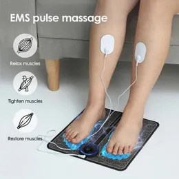 Foot Massager Updated EMS Electric Foot Massager Mat TENS Muscle Stimulator Foldable Cushion Pulse Acupuncture Pain Relief Blood Circulation 231201