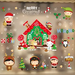 Window Stickers Christmas Snowflake Window Cling Stickers Glass Windows Xmas Dekaler Dekorationer Holiday Santa Reindeer Decal Christmas Sticker 231201