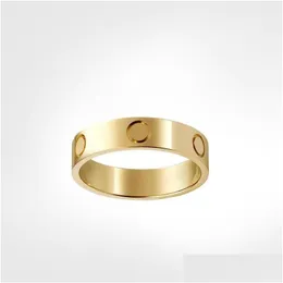 Кольца Love Screw Ring Мужские Классические Роскошные Дизайнерские Ювелирные Изделия Женщины Алмаз Титановый Сталь Сплав Позолоченное Золото Sier Rose Never Fa Ott7F
