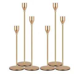 Mum tutucular 3pcs/set Çin tarzı metal mum tutucular basit altın düğün dekorasyon bar parti oturma odası dekor ev dekor 231201