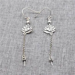 Stud Earrings 925 Sterling Silver Lotus Ear Wire Hooks With Cup And Peg Rolo Chain Earring Drops