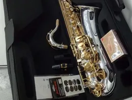 Новый тенор B-плоский тенор-саксофон с серебрением золотой ключ музыкальный инструмент саксофон профессионального уровня Бесплатная доставка