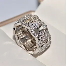 2019 Nueva llegada Más vendidos Super oferta Joyería de moda vintage Plata de ley 925 Pave 5A Cubic Zirconia Wave Anillo de boda 262r