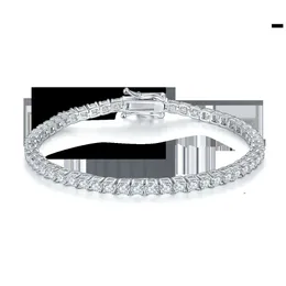 Fine Jewelry Classic Four Claw 3mm Tennis Bracelet S925 Silver Plated d Vvs Moissanite Diamonds