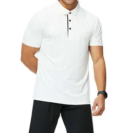 lu Outdoor Men's Sport Polo Shirt Mens Quick Dry Sweat-wicking Short Top Men Wrokout Sleeve R511 4XL Fashionable Clothes Gftv
