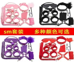Sm Sex Products Handcuffs Leather Whip Breast Clip Collar Couple Training Props Adult Toy Tools HHHrain E81D7907761