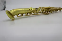 Profissional música oriental curvo sino soprano saxofone saxello latão original 111