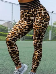 Women's Leggings Leopard Printed Workout Yoga Pants Sports Leggins Fitness Women Gym Exercise Running High Waist Tights