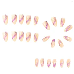 Künstliche Fingernägel in leuchtendem Lila zum Aufdrücken, einfach aufzutragen und zu entfernen, zum Selbermachen mit Fingernägeln zu Hause