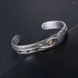 Armreif Mode Retro Persönlichkeit Adler Armbänder Punk Trend 316L Edelstahl Feder Offenes Armband Für Männer Frauen Schmuck Großhandel