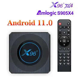 Android Tv Box X96 X4 11.0 Amlogic S905X4 4Gb 32Gb 64Gb Quad Core 2.4G 5G Dual Band Wifi Bt 8K Media Player Set Top Boxes Drop Deliver Dhpbg